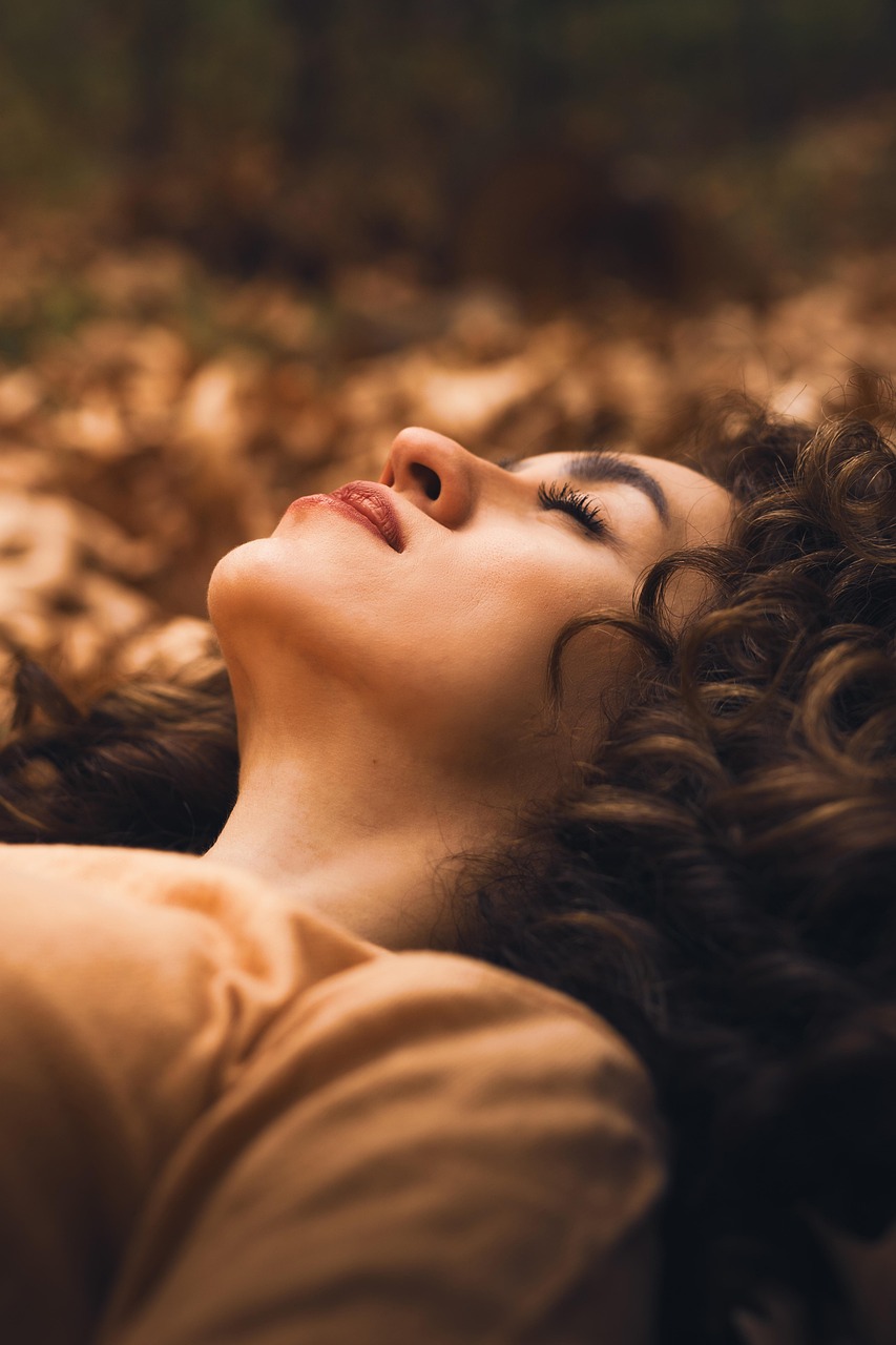 woman, nature, model, young, pose, female, cute, outdoors, face, hairstyle, people, modeling, fall, autumn, leaves, forest, season, grass, fashion, portrait